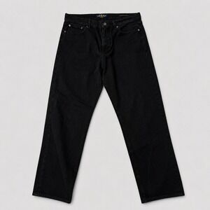 Lucky Brand 329 Classic Straight Jeans Mens 40x32 Black Stretch Denim